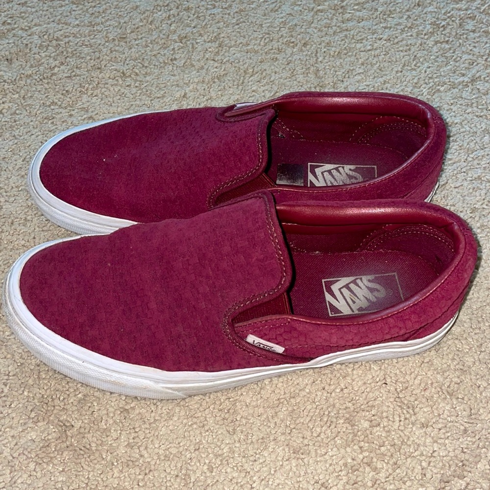 Maroon slip on vans